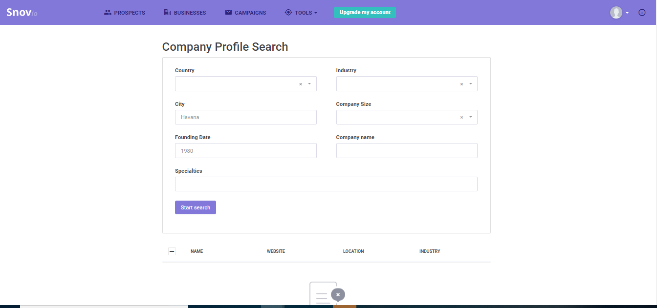 Company Profile Search
