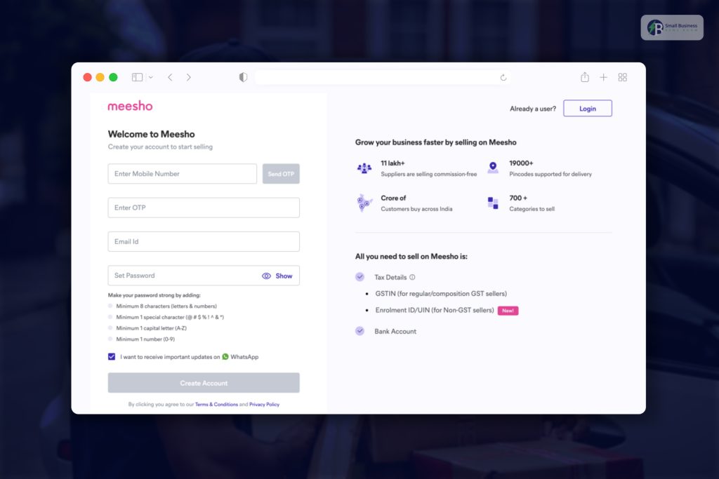 How to Register for a Meesho Supplier Account Before Login